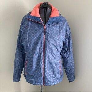 Columbia Blue and Coral Interchangeable 3-in-1 Jacket/Coat